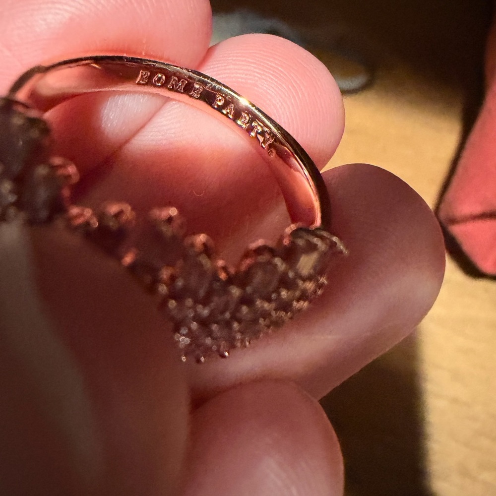 Bomb Party rose gold baguette ring sz8 - Picture 3 of 4